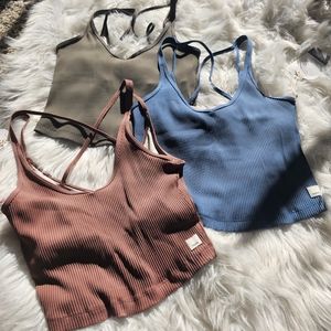 NWT lot of 3 vuori ribbed crop tank size small